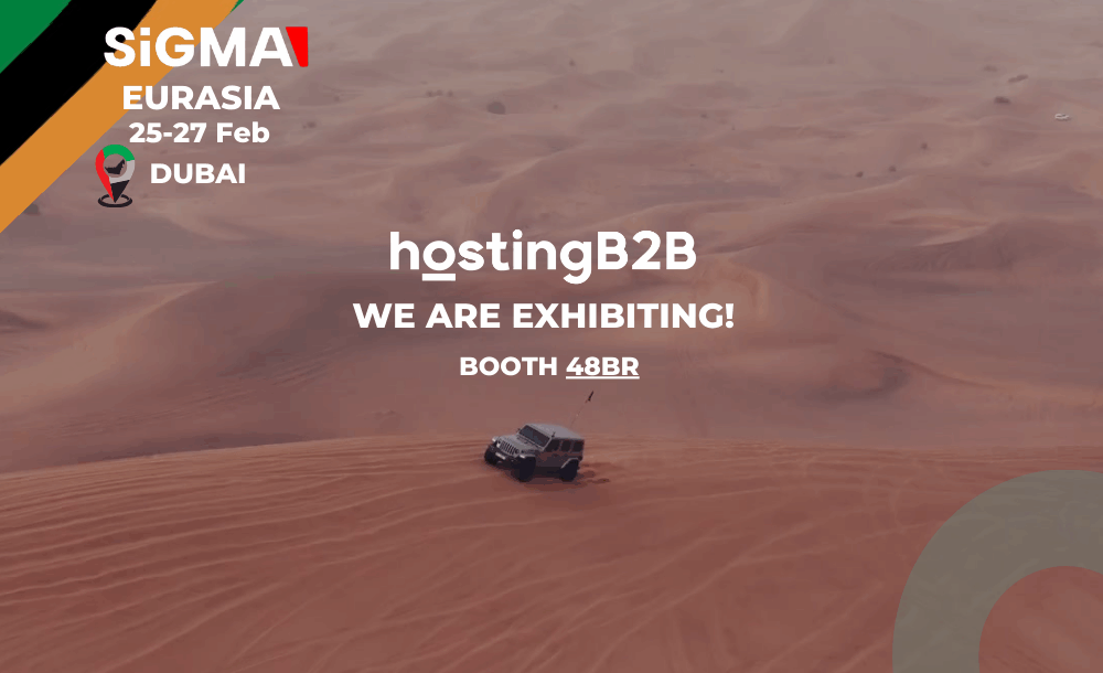 HostingB2B exhibiting at SiGMA Eurasia in Dubai showcasing iGaming hosting solutions