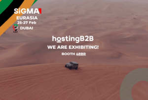 HostingB2B exhibiting at SiGMA Eurasia in Dubai showcasing iGaming hosting solutions
