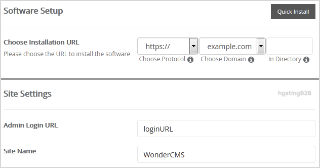 WonderCMS, Softaculous,cPanel