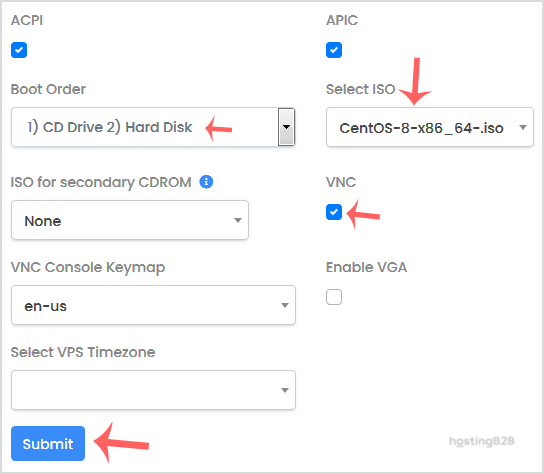 virtualizor vps select iso