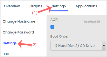 virtualizor settings