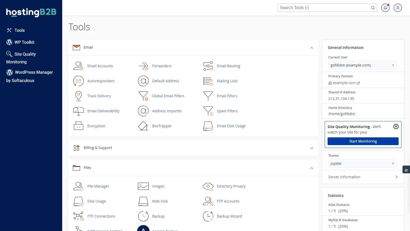 HostingB2B cPanel Web Hosting