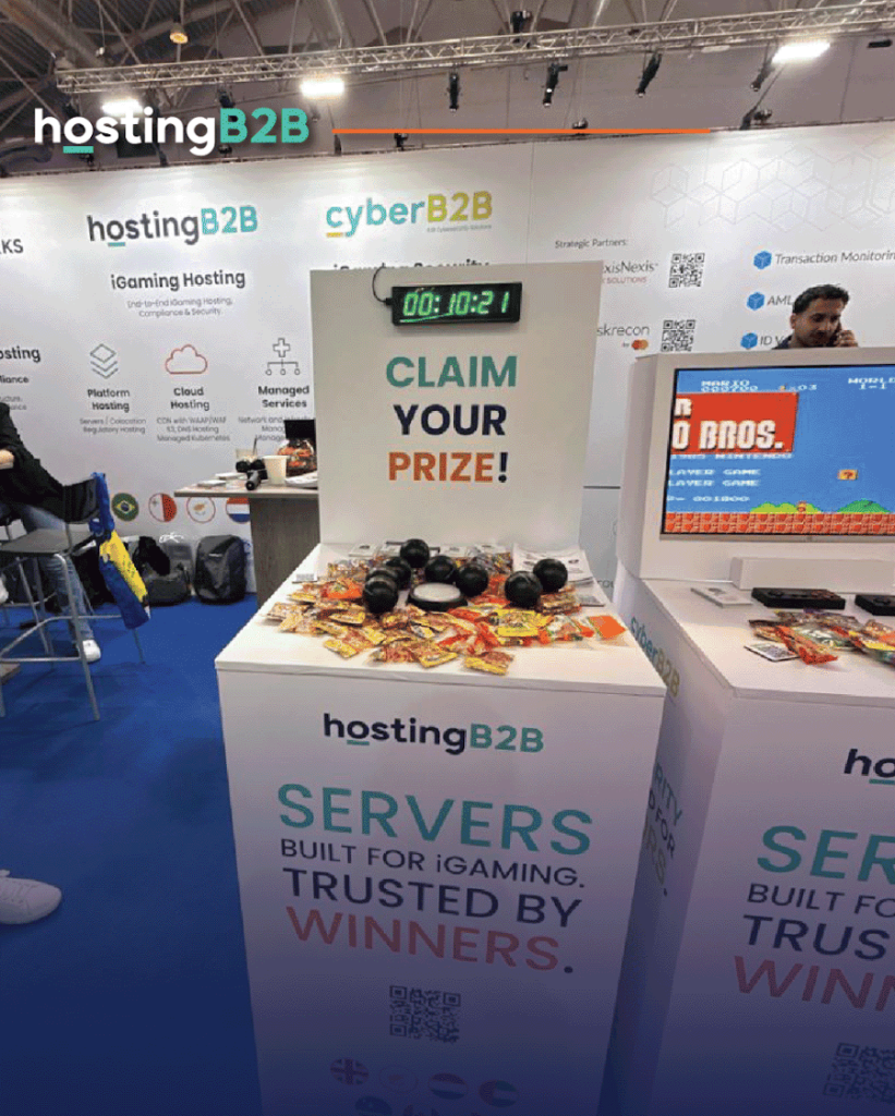 The HostingB2B, CyberB2B and Flutter Networks Buzzer box at SiGMA Central Europe in Rome that challenged SiGMA! Stopping the timer at exactly 10:00 seconds provd to eharder than it looked!